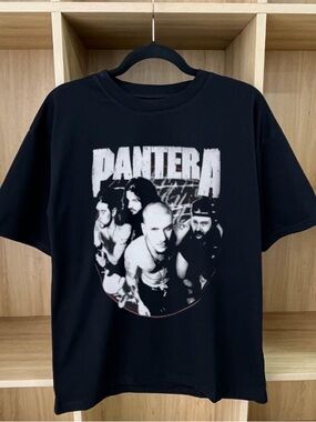 Pantera Band Black and White Portrait Printed T-shirt
